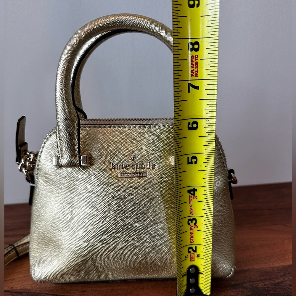 Kate Spade Cedar Street Gold Mini Maise Metallic Leather Crossbody - Picture 11 of 17